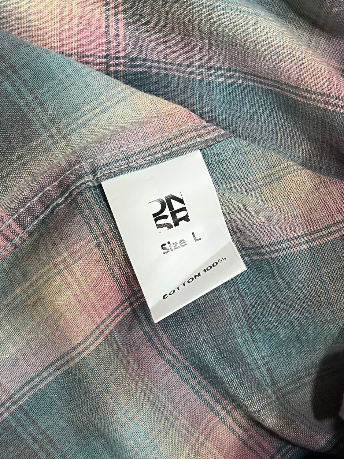 DNSR 디엔에스알 오버사이즈 체크셔츠 핑크 L 상품이미지7