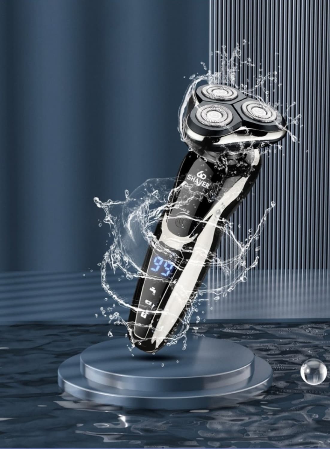 스마트 전동 전기면도기  헤드 LED 디스플레이 건습 겸용 생활방수 칼망 상품이미지6