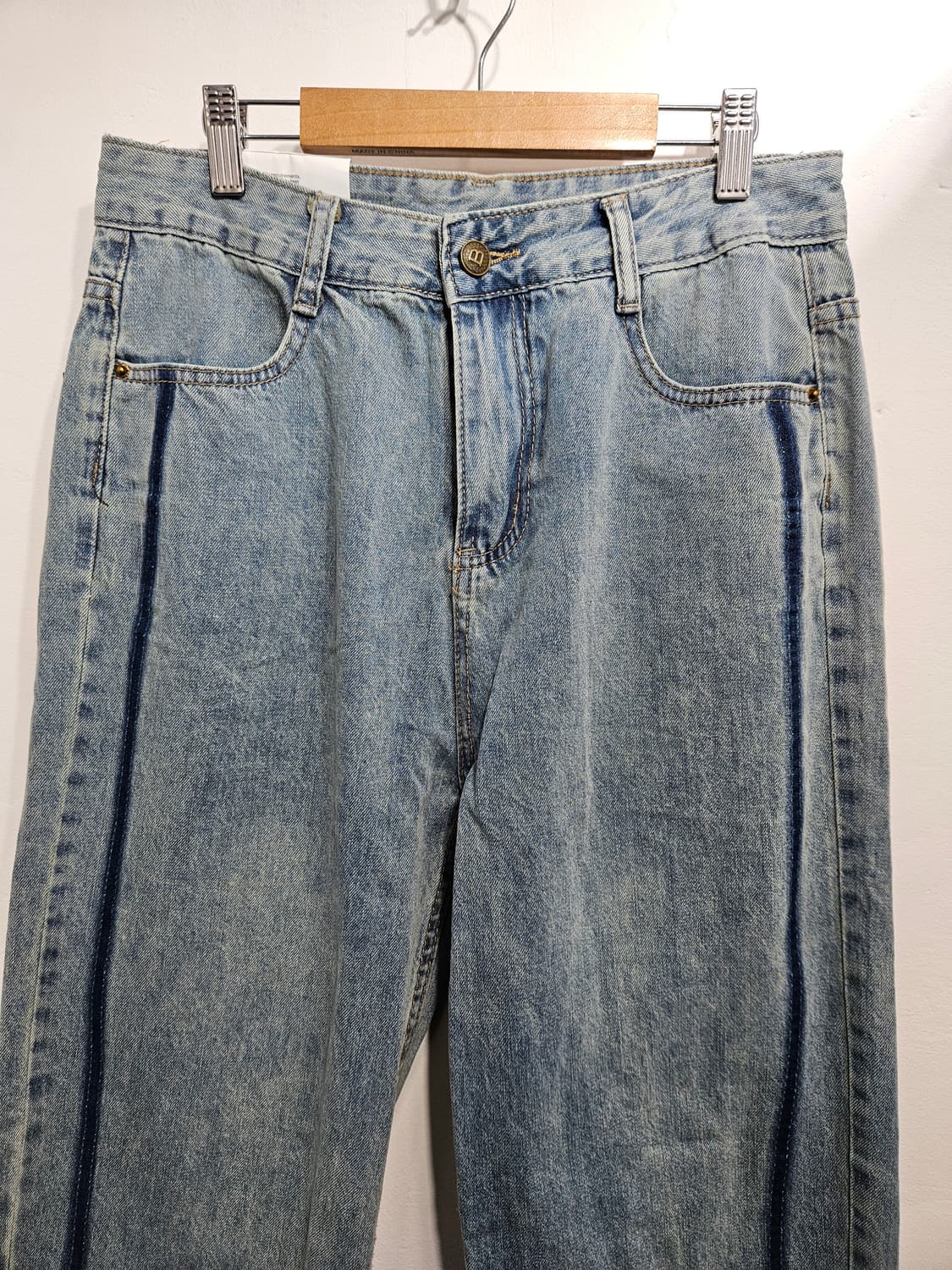 옆줄 데님 와이드 팬츠 2XL  상품이미지2