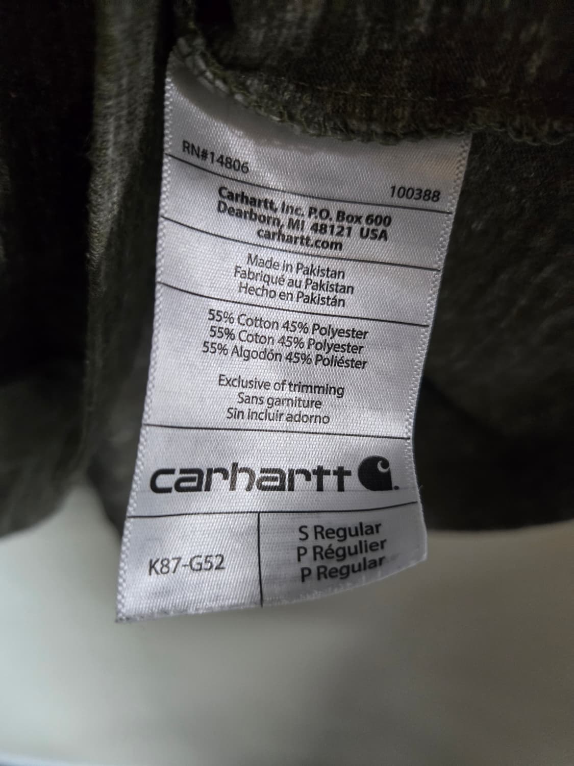 칼하트 포켓 반팔 티셔츠 S 상품이미지5