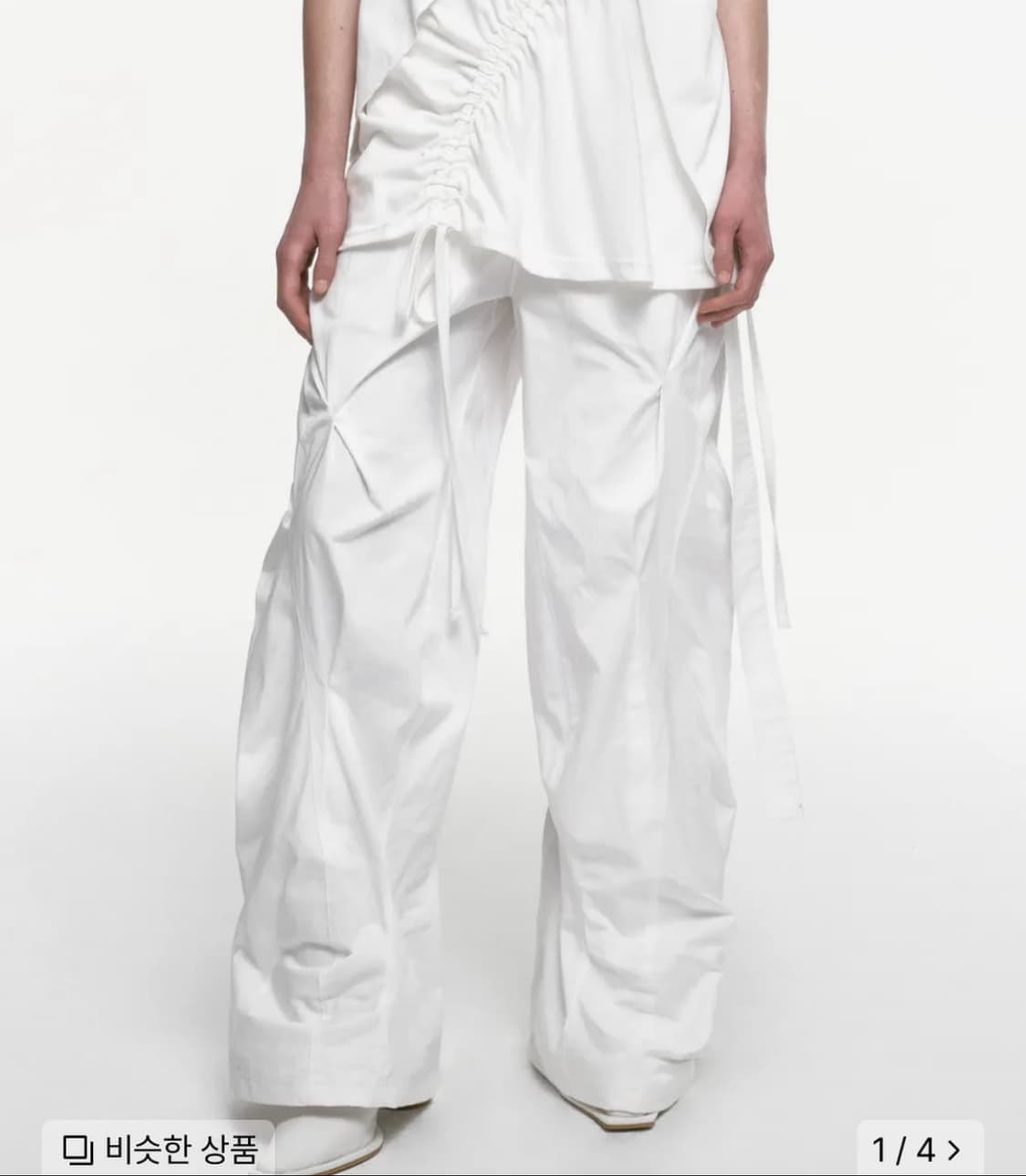 DISTORTED DRAPING PANTS (UNISEX) IVORY 상품이미지1