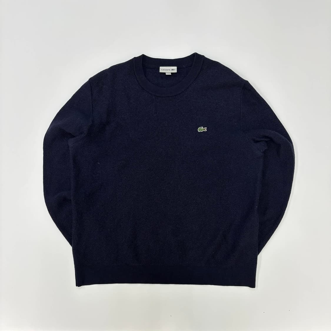 라코스테 네이비 울 100% 크루넥 니트 상품이미지2