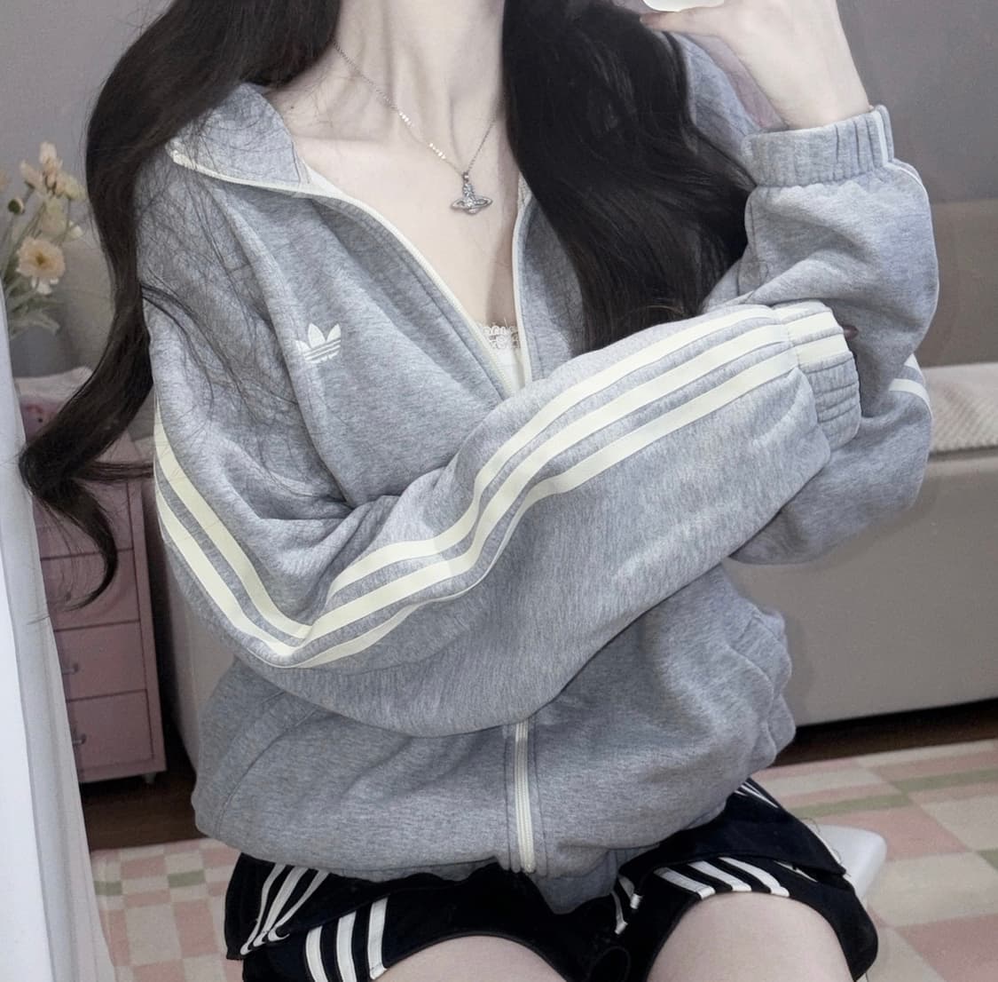 🐰아디다스 스케이트보딩 그레이 여리 코튼 집업💭 상품이미지2