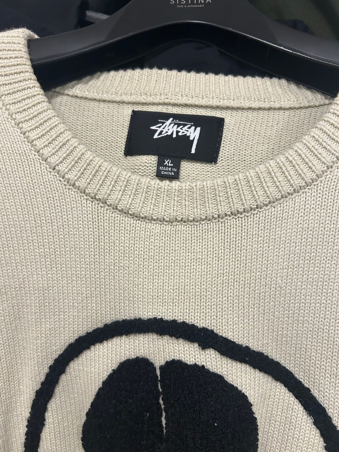 [XL] 스투시 스컬 니트 내츄럴 컬러 상품이미지3