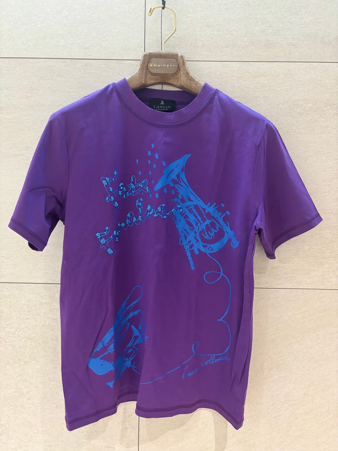 LANVIN 랑방 퍼플 프린팅 반팔 티셔츠 상품이미지1