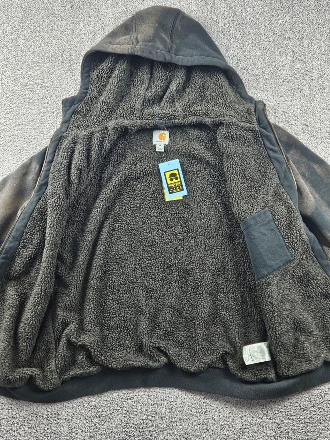 칼하트 다잉 워시드 커스텀 쉐르파 후드 집업 ( M ) / 10692 상품이미지10