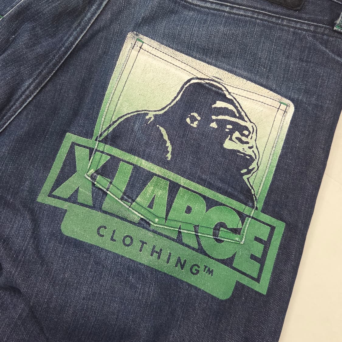 [34size] Xlarge 데님 프린팅 바지 상품이미지5