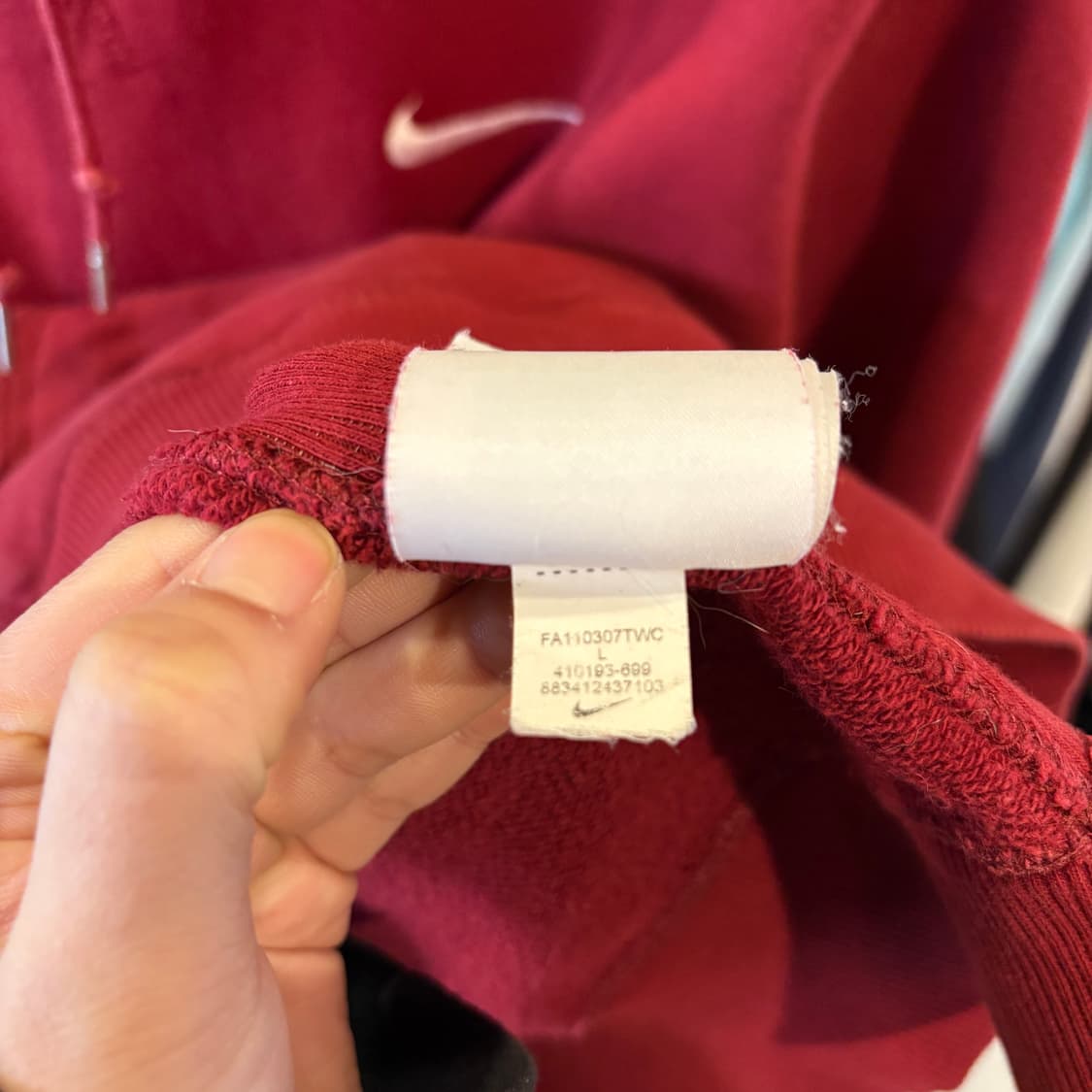 나이키 스우시 후드 버건디 상품이미지7