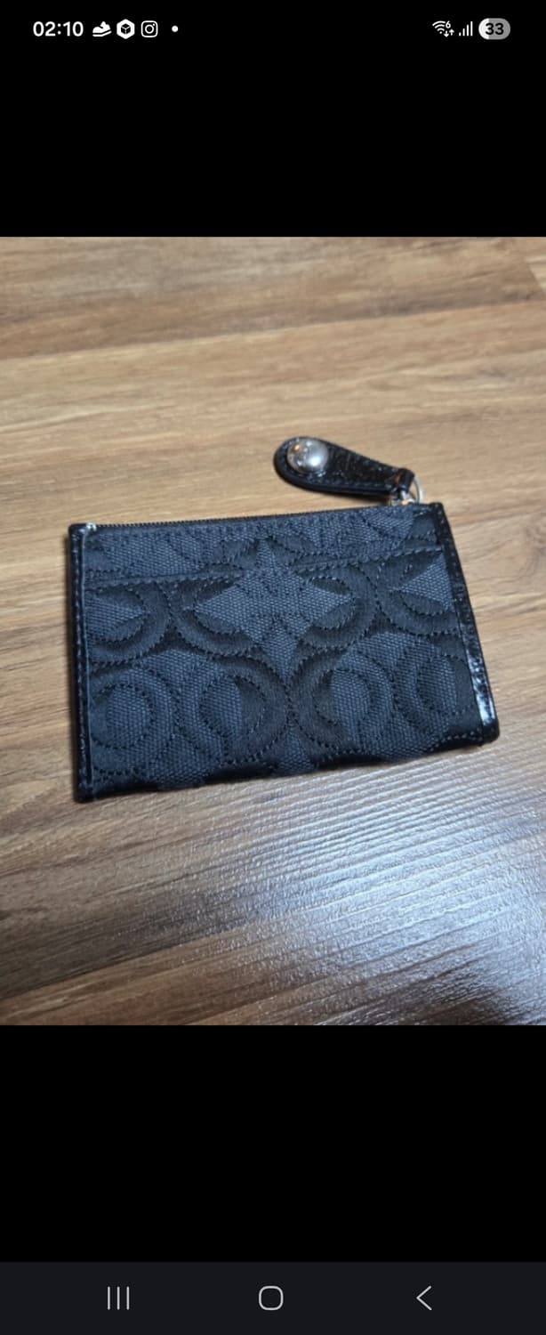 코치 블랙 시그니처 카드 지갑 - 블랙 [정품] 상품이미지1