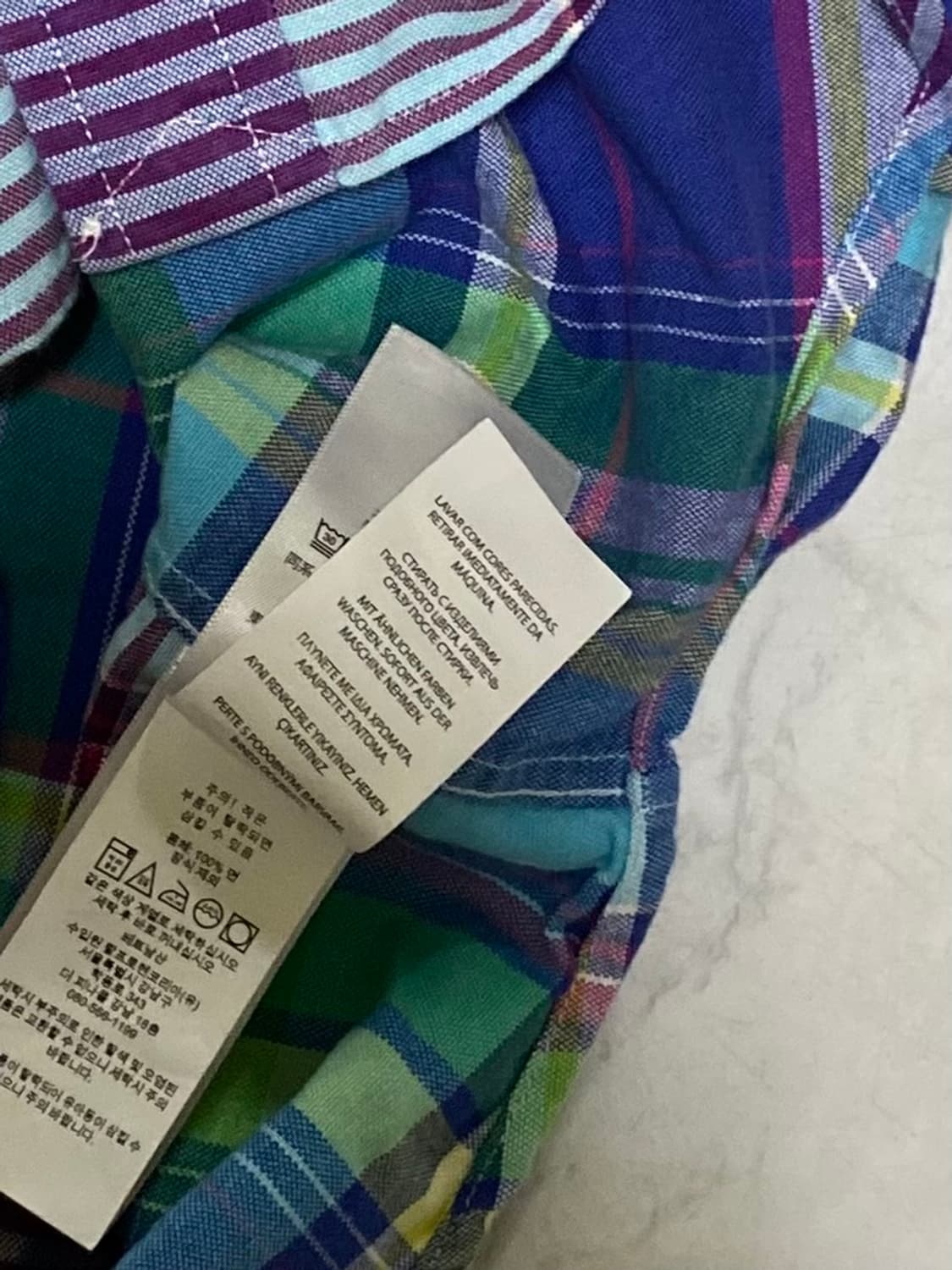 폴로 패치 체크 셔츠 사이즈 여성 100 상품이미지6