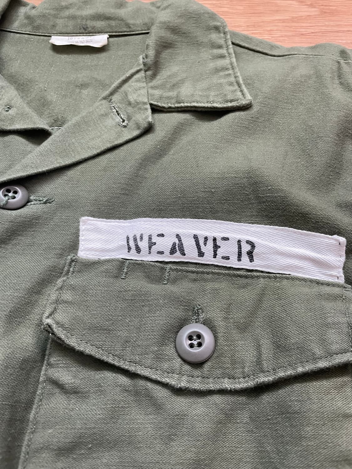 US ARMY OG 107 퍼티그 셔츠 데드스탁 레어 오리지널 상품이미지4