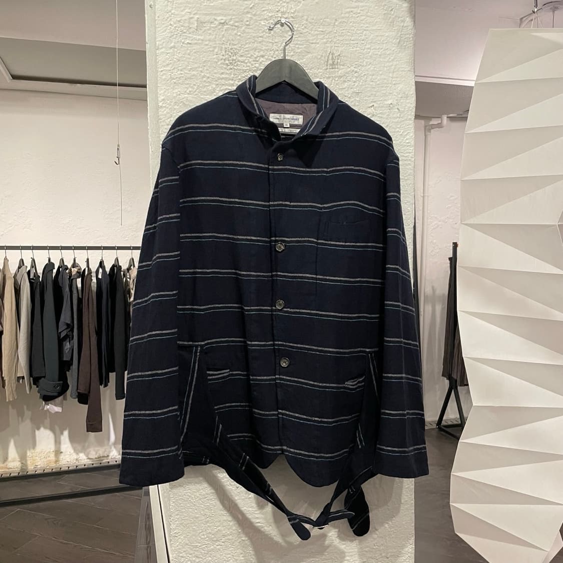 꼼데가르송 셔츠 축융 울 스트라이프 자켓 상품이미지1