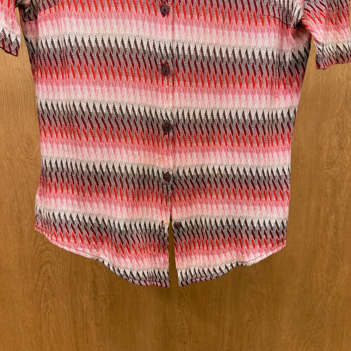 미쏘니 스포츠 지그재그 패턴 반팔 셔츠 코튼 비스코스 핑크 상품이미지5