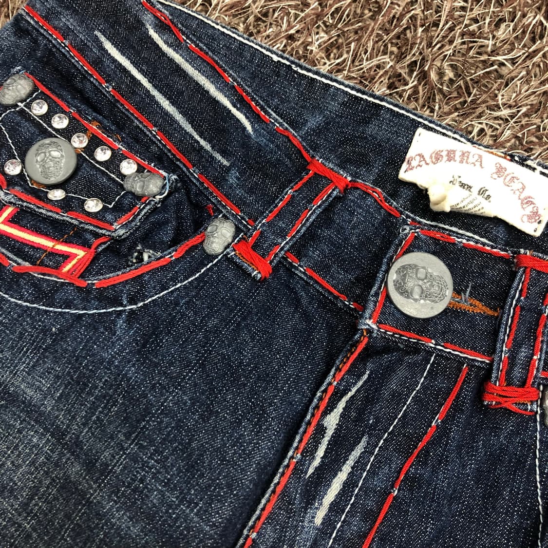 라구나비치 스티치 큐빅 부츠컷 데님 팬츠 상품이미지6