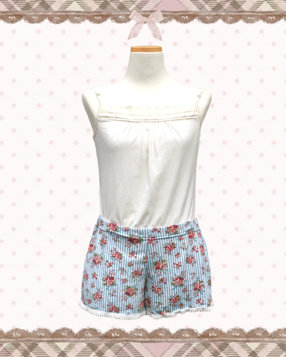 Pinky girls 스트라이프 플로럴 셋업 상품이미지3