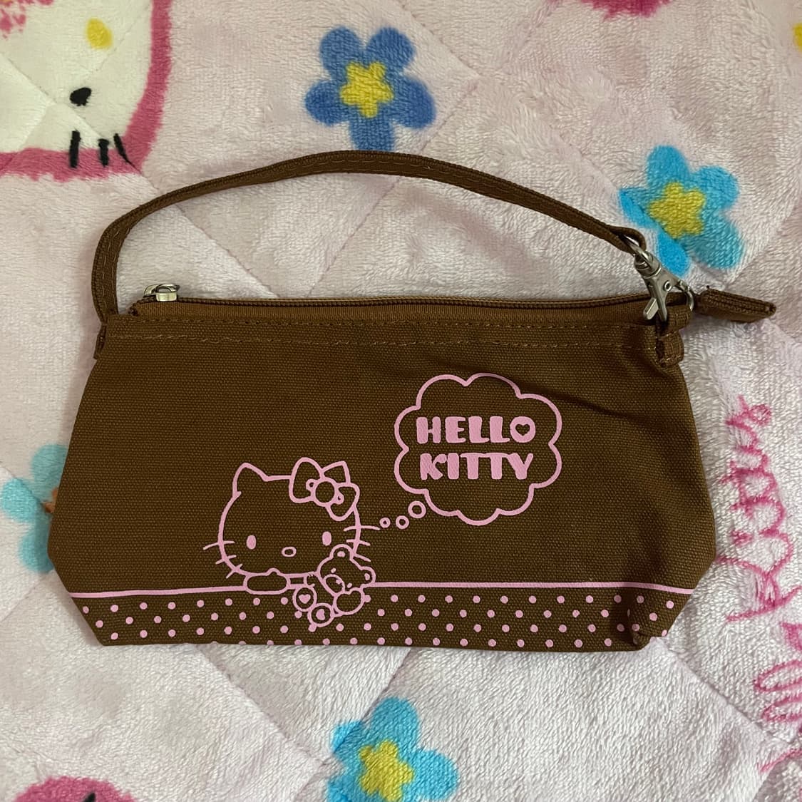[새상품] 고전 키티 핑크브라운 토트백 파우치 상품이미지2