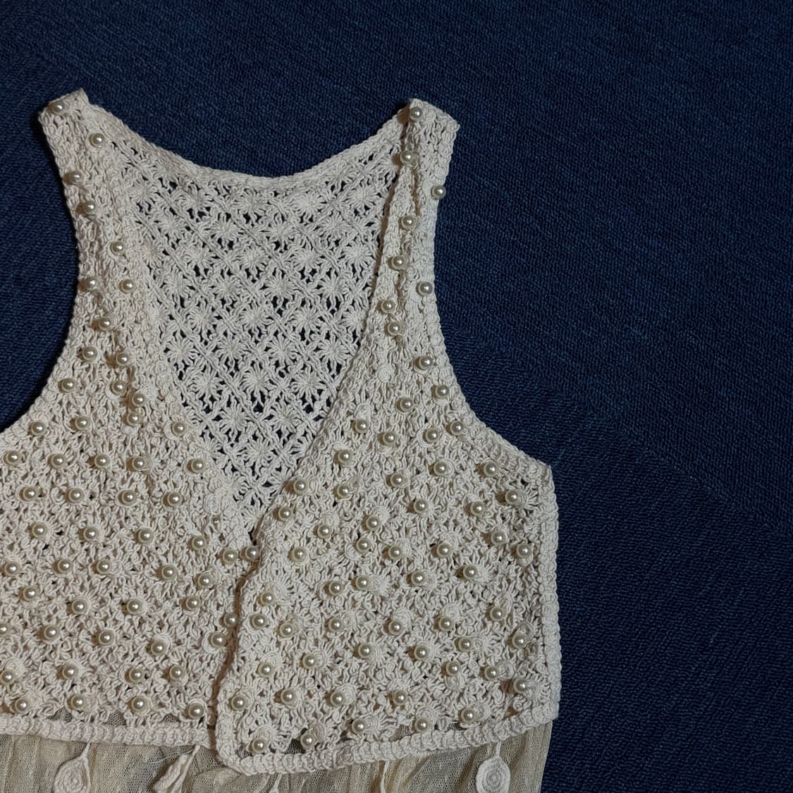 모리걸 레이스 니트 베스트 상품이미지2