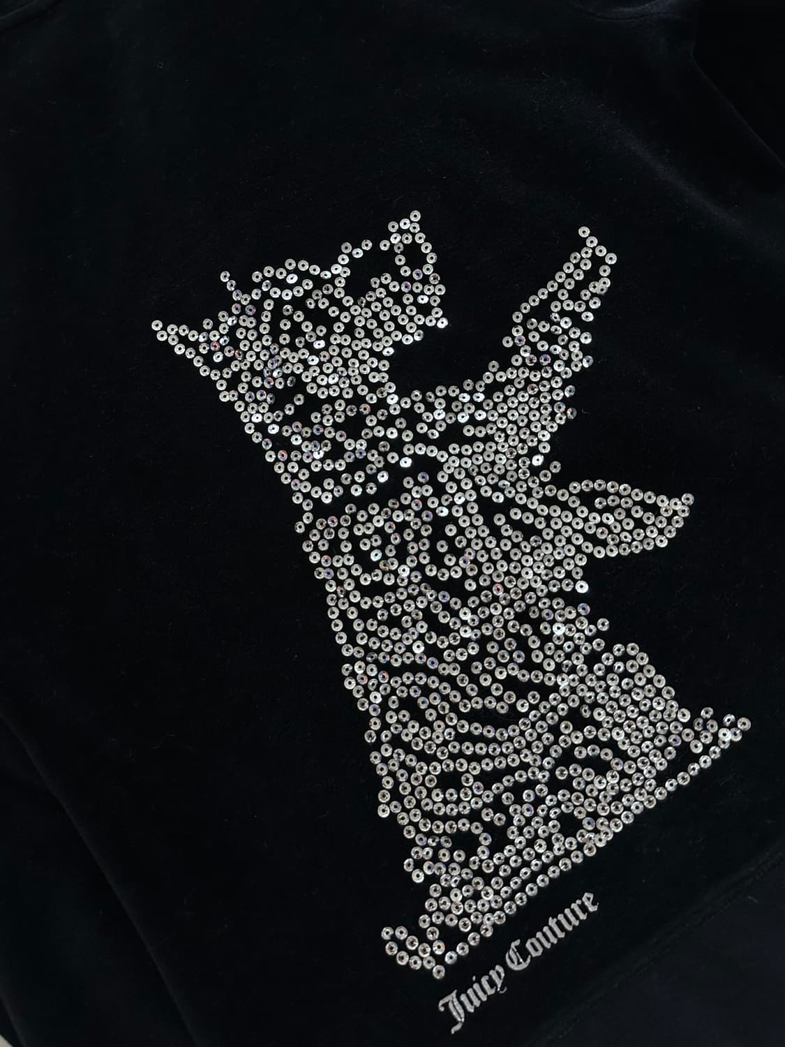 쥬시꾸뛰르 퍼피 블랙 벨벳 후드집업 희귀 y2k 갸루 괴짜 펑크 러힙 상품이미지5