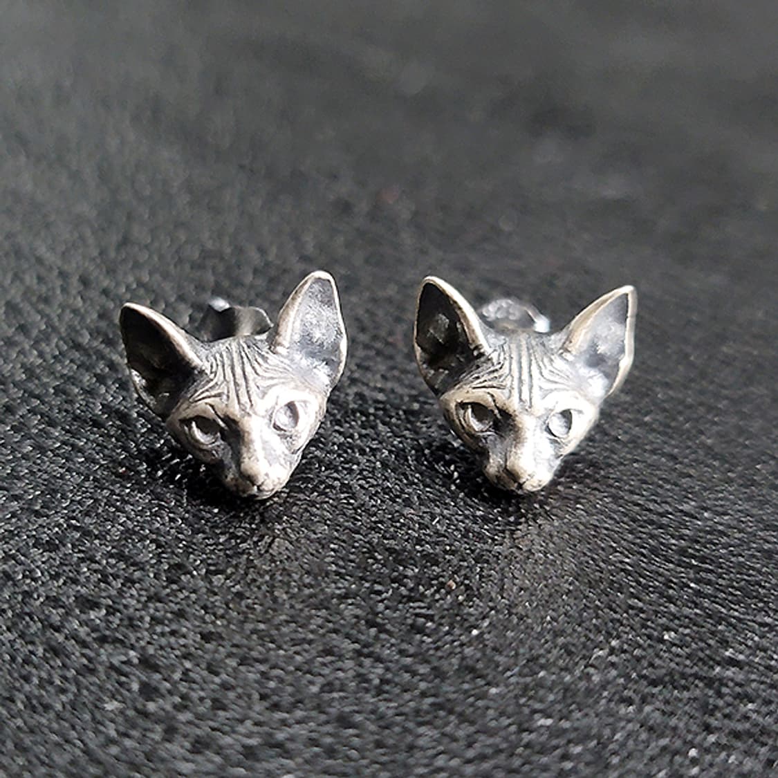 스핑크스 실버 귀걸이 피어싱 은 남자 여자 명품 고딕 고대 고양이 상품이미지1