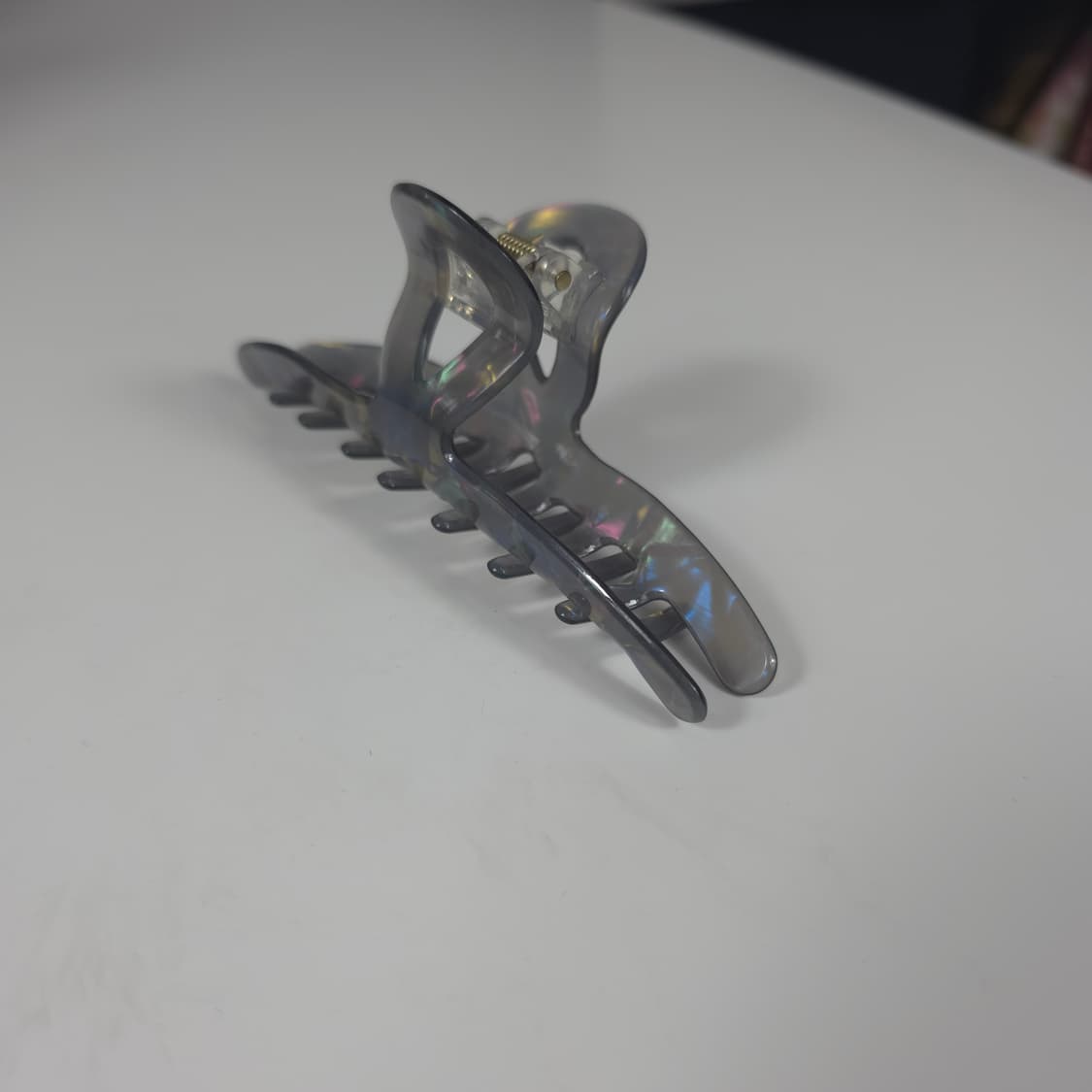 [새상품] 블랙 오로라 홀로그램 그레이 집게핀 헤어 악세사리 상품이미지2