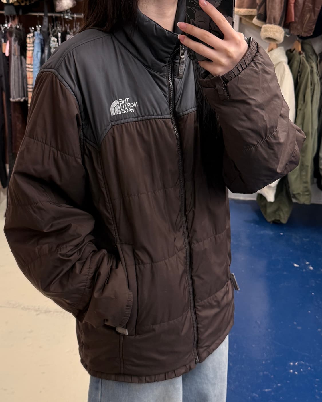 TnF 노스페이스 브라운 점퍼 상품이미지2