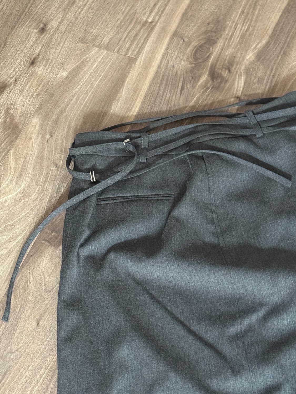 (1회 시착)  아티드 더블 스트랩 울 맥시 스커트 차콜 m 상품이미지2