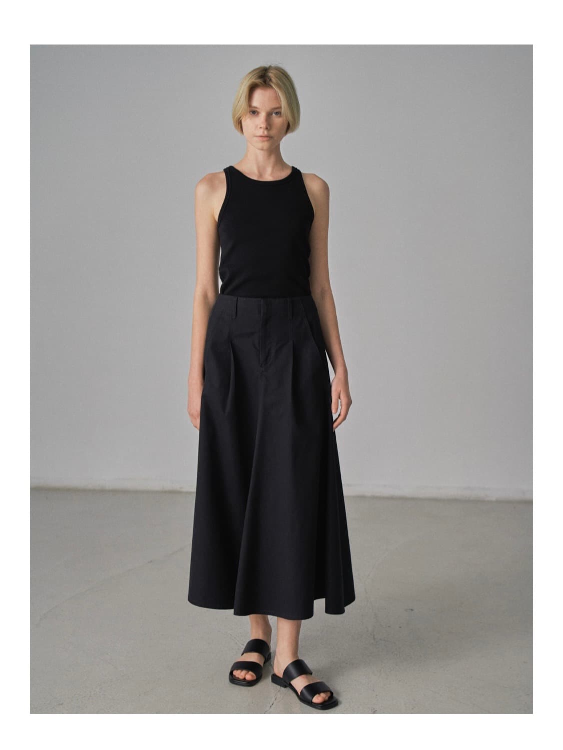 FACADE PATTERN Cotton Flared Skirt 상품이미지1
