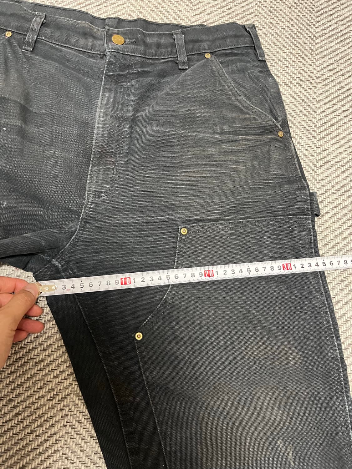 칼하트 더블니 블랙 덩가리핏 34x36 상품이미지6