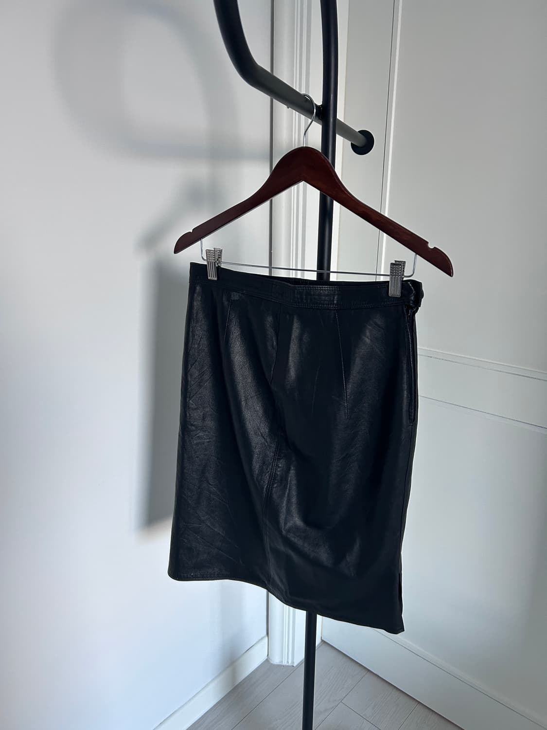 Black Leather Skirt / 빈티지 레더 스커트 상품이미지3