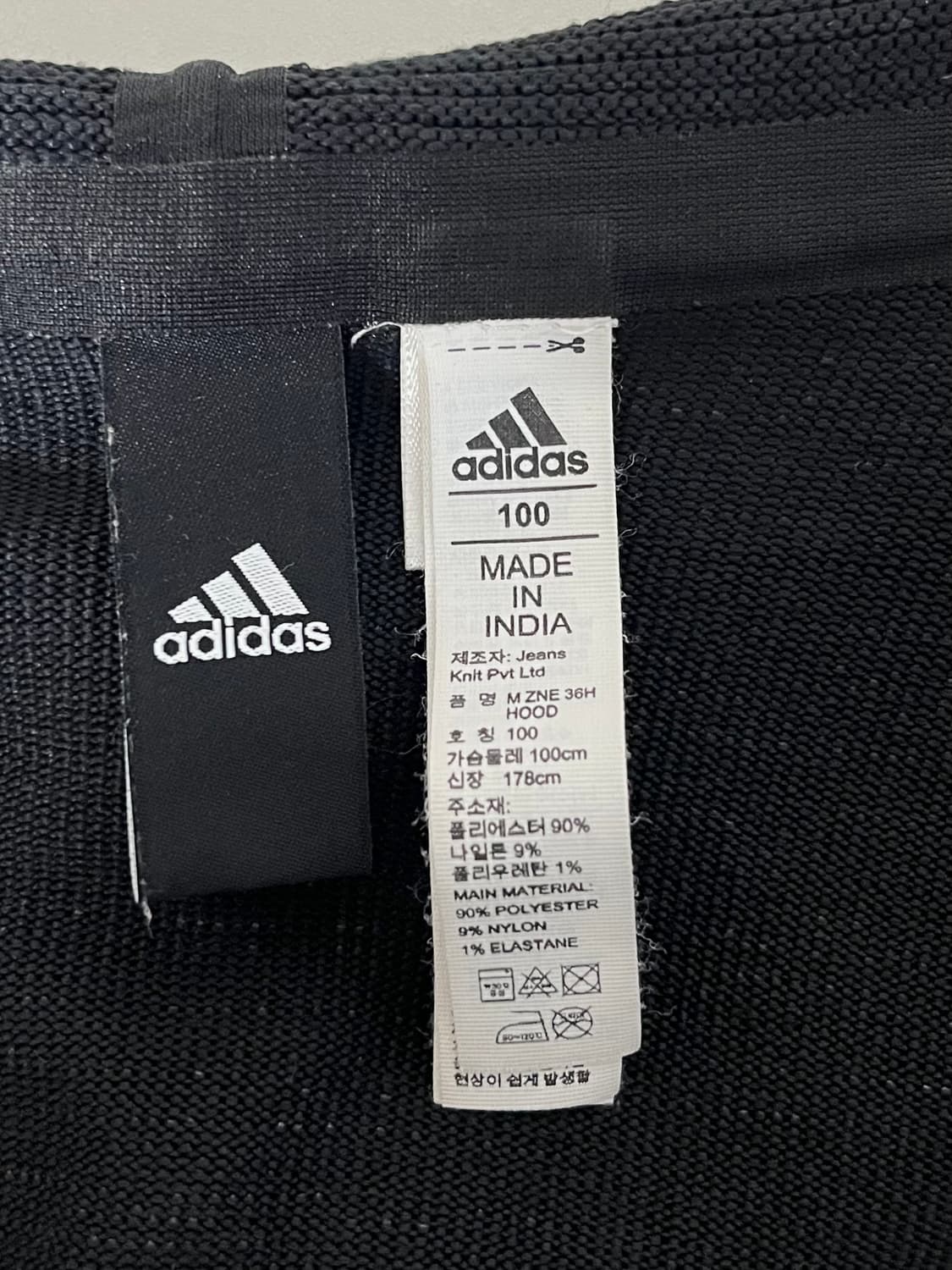 100) 아디다스 36H ZNE 후드 집업 블랙 상품이미지5