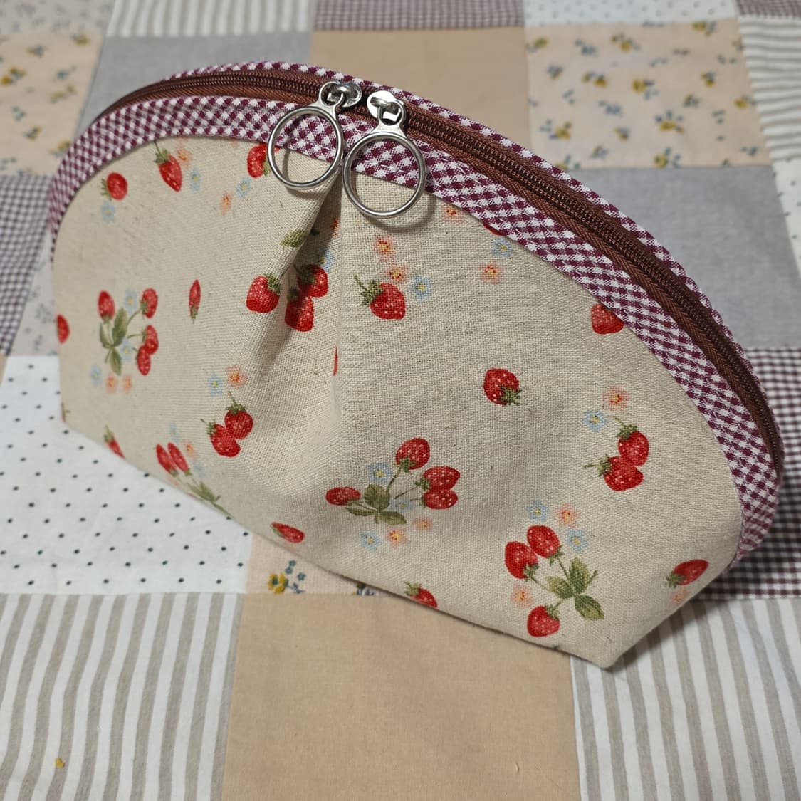 특가 핸드메이드 린넨 딸기 파우치 상품이미지6