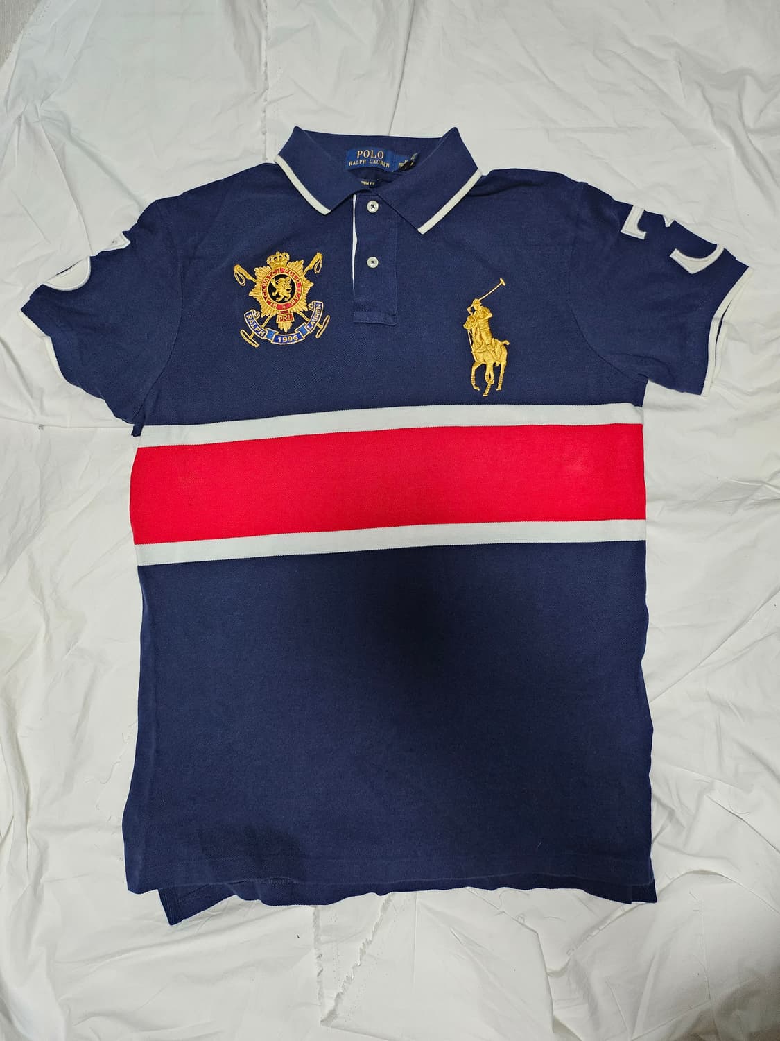 폴로랄프로렌 빅포니 핀터깔 대장급 카라티 카라티셔츠 네이비 M 상품이미지1