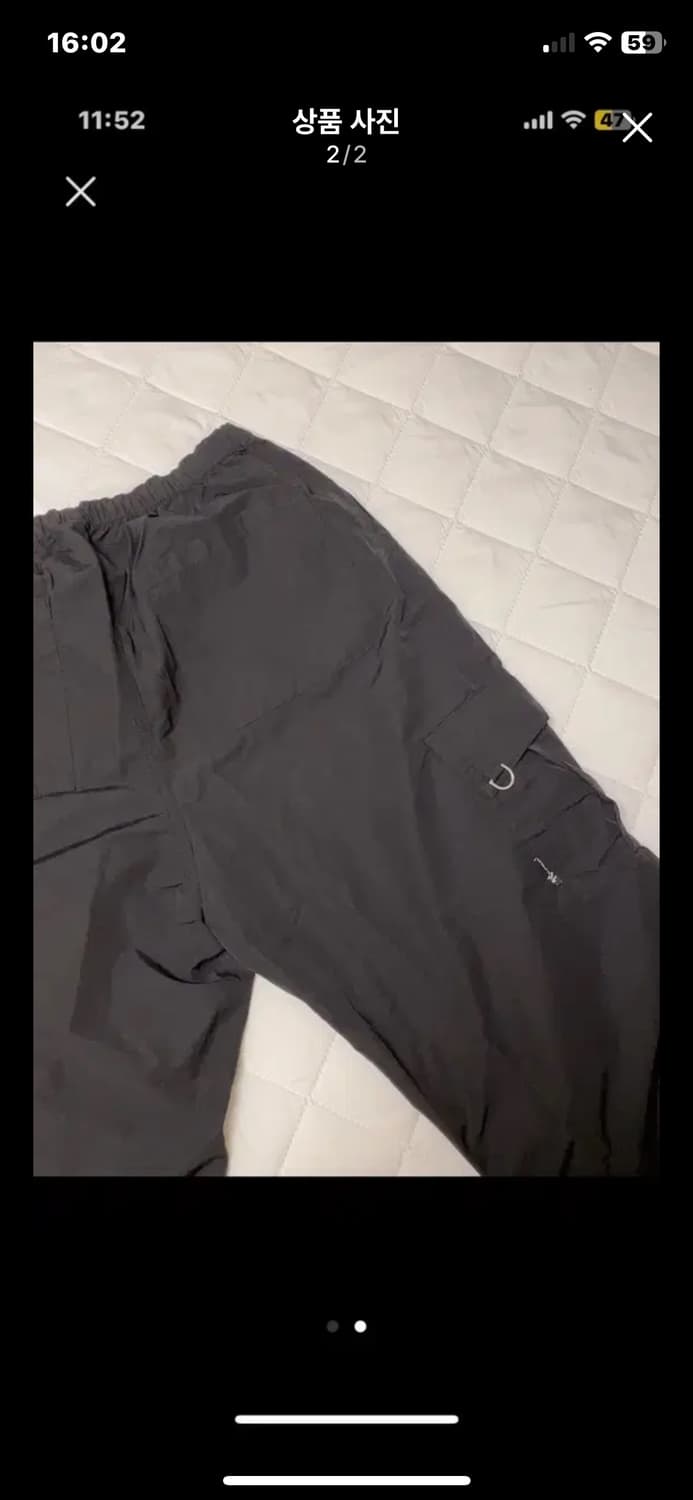 레더리 카고 팬츠 블랙 s 상품이미지2