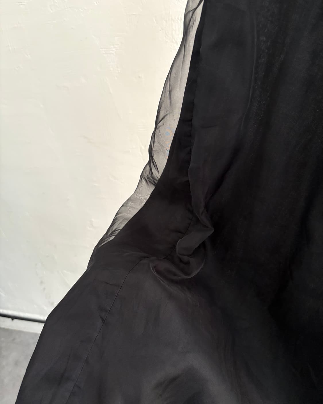 Yohji Yamamoto 요지야마모토 블랙 컬러 쉬폰 롱 스커트 상품이미지6