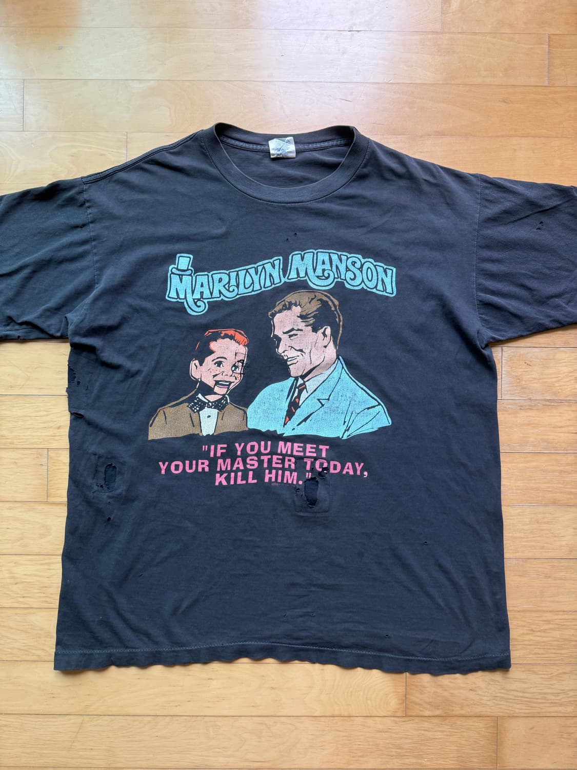 90s 마릴린 맨슨 Meet Your Master Police 셔츠 XL 상품이미지1