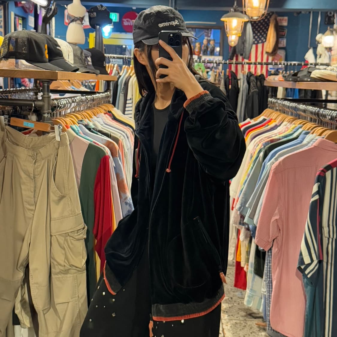 FUBU 푸부 스트링 자수 벨벳 져지 상품이미지4