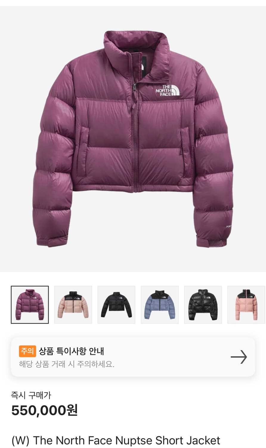 노스페이스 해외판 눕시 크롭 파이크 퍼플 M 상품이미지1