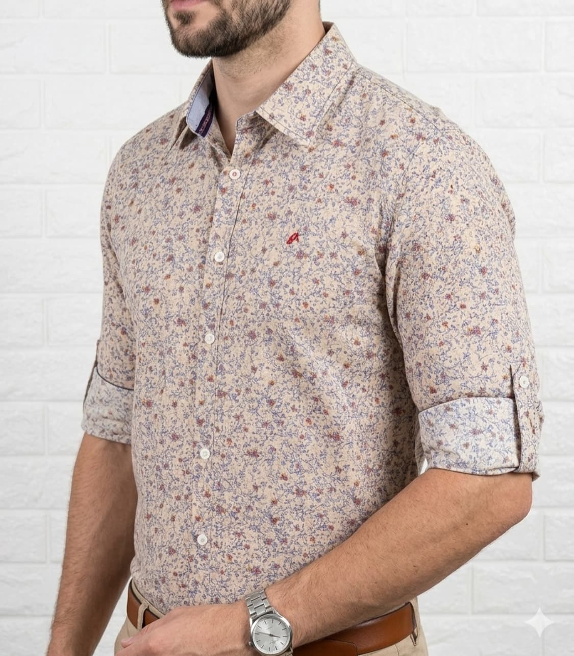 [90]시리즈 플라워 패턴 코튼 셔츠 상품이미지1