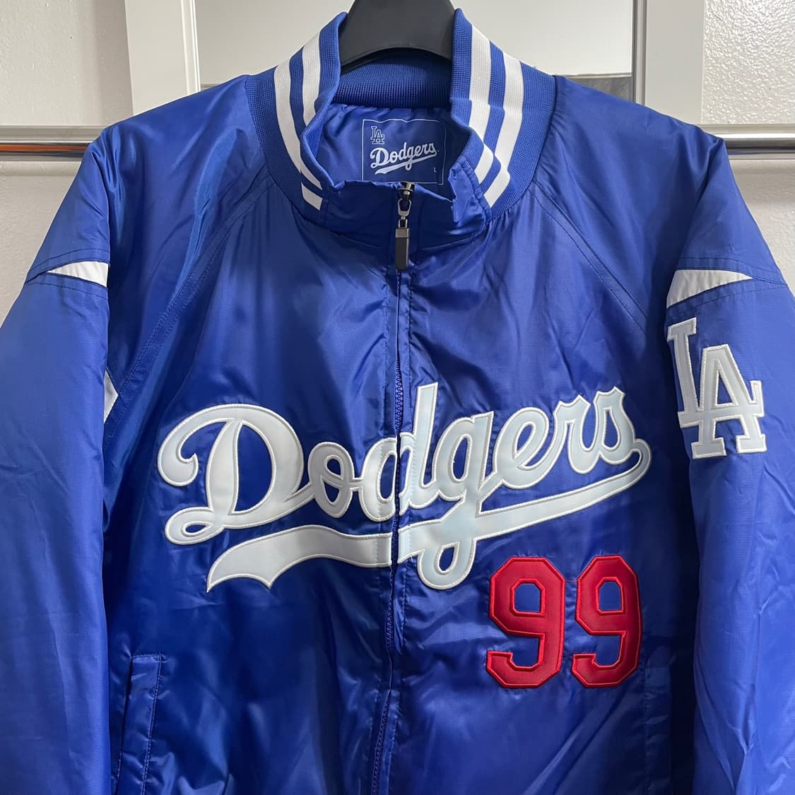 [L] 다져스 류현진 바시티 자켓 블루 상품이미지2