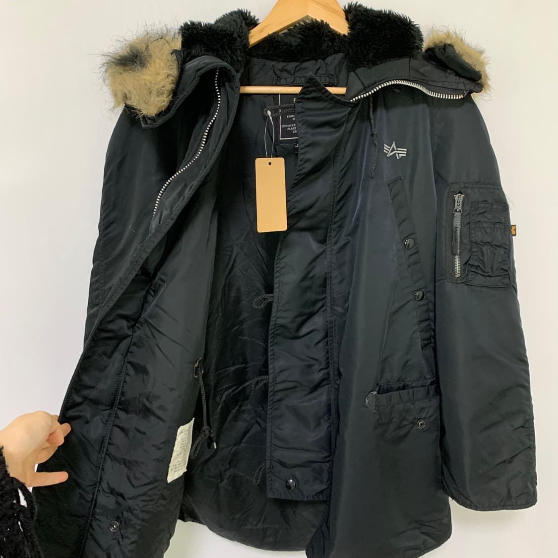 착샷o 알파인더스트리 USA N3B 비대칭버튼 야상패딩플라이트자켓 00s 상품이미지9