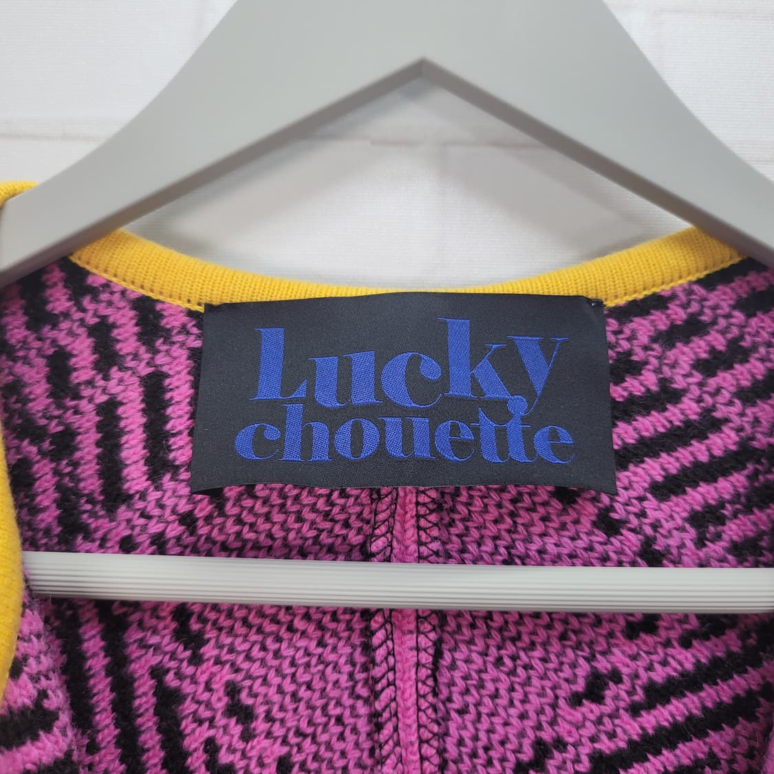 LUCKY CHOUETTE 럭키슈에뜨 체크 니트 자켓 가디건 모57%  상품이미지6