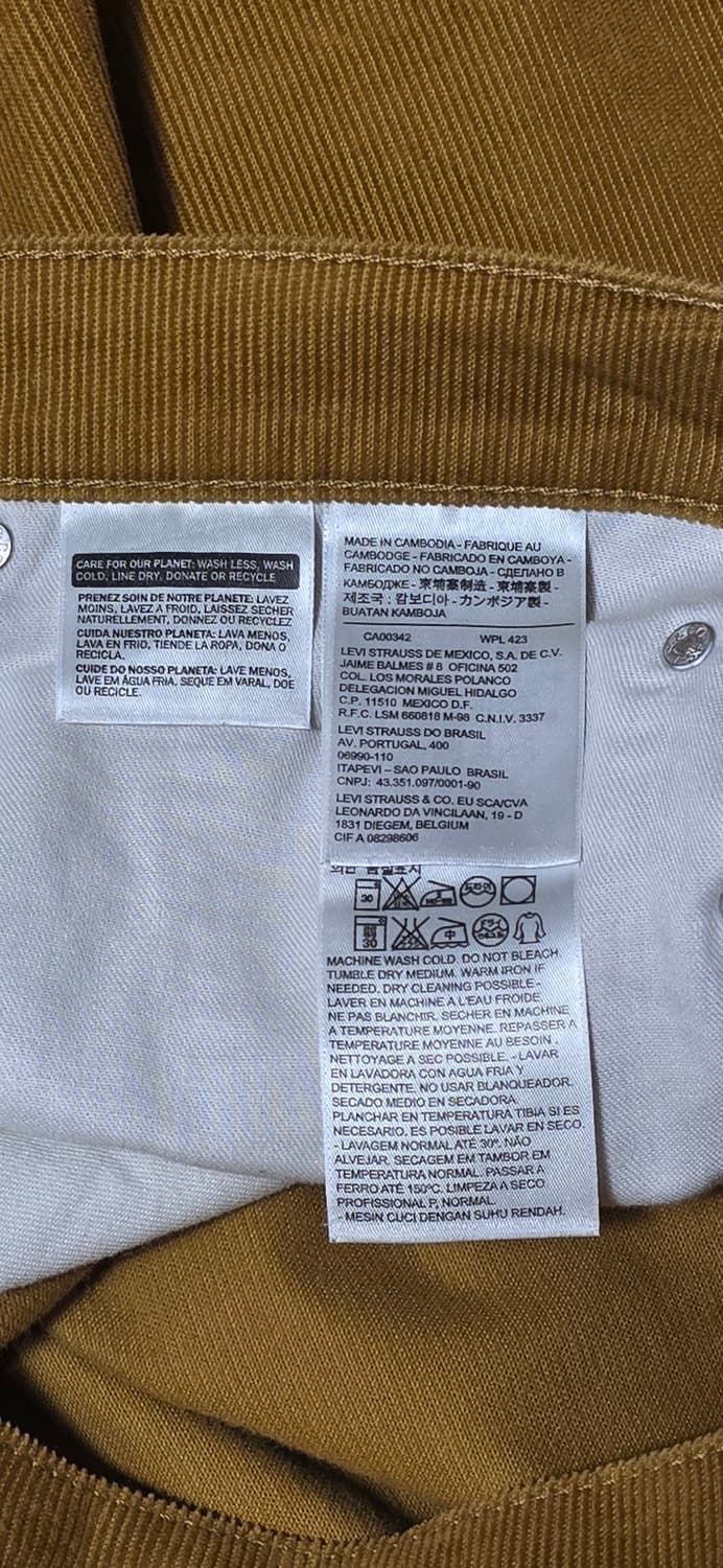 리바이스 513 코듀로이 바지 W36 L34 상품이미지3