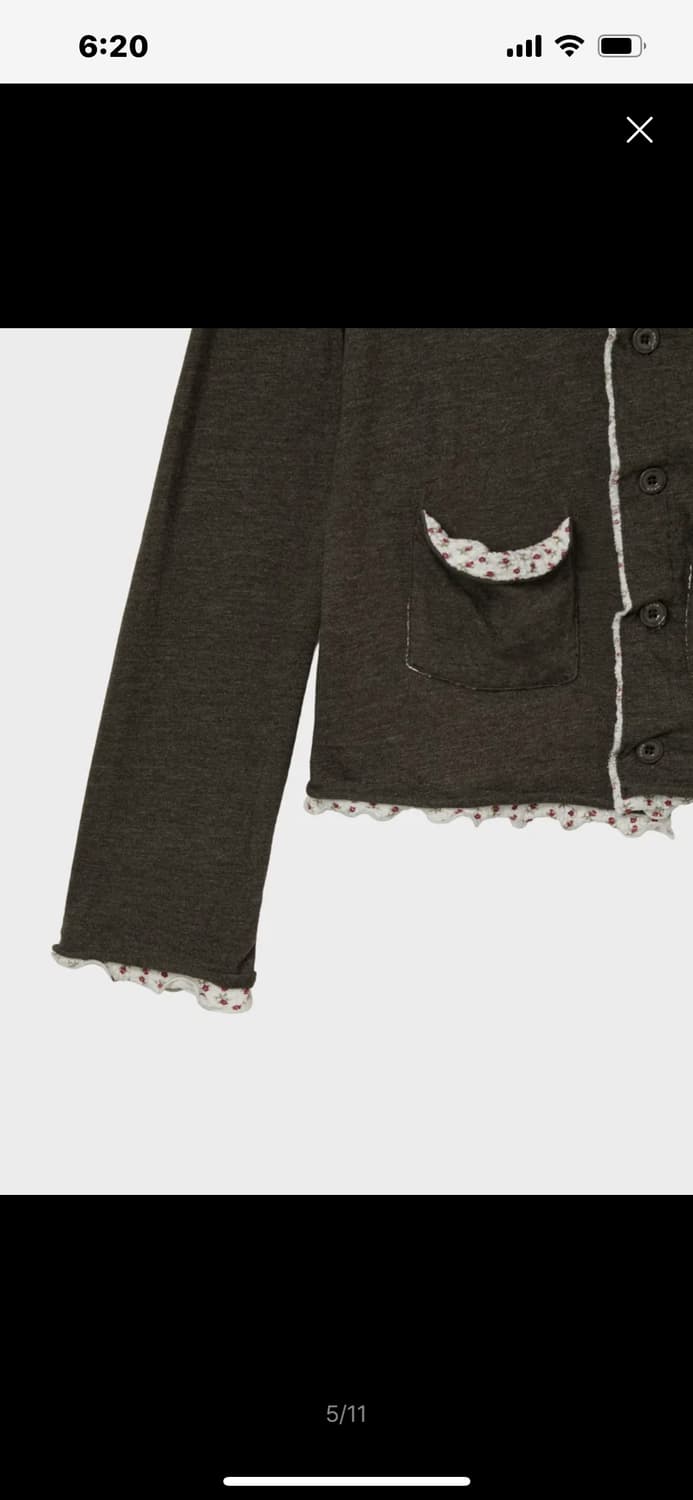 aeae layered cardigan 에이이에이이 레이어드 가디건 카키 상품이미지2