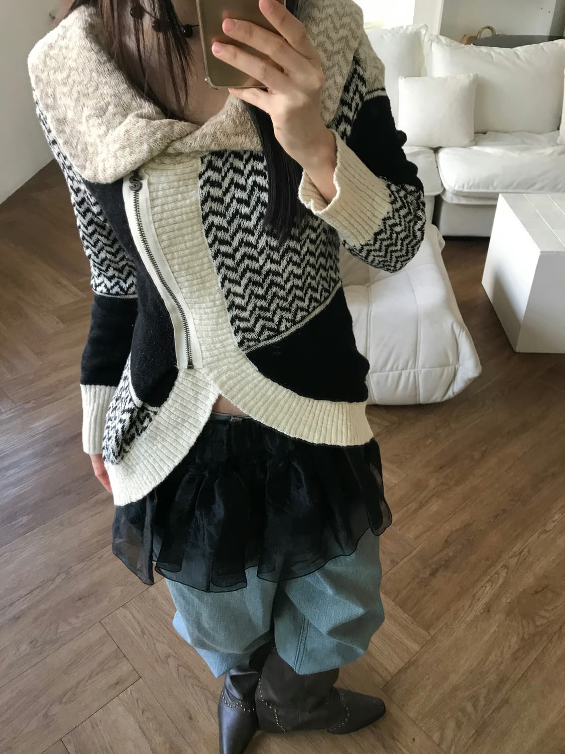 vintage knit zip up 상품이미지2