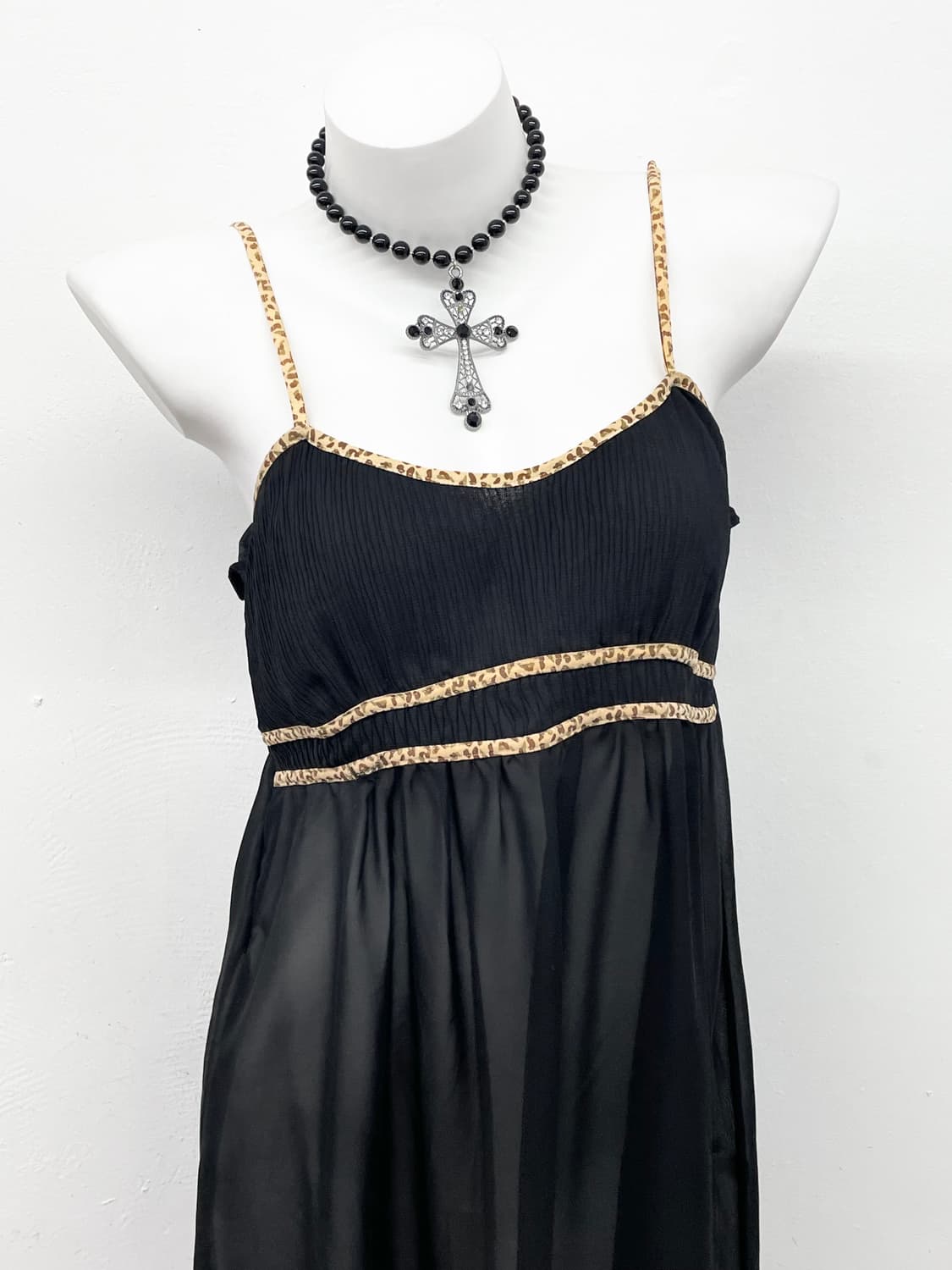 블랙 호피 라인 슬립 상품이미지2