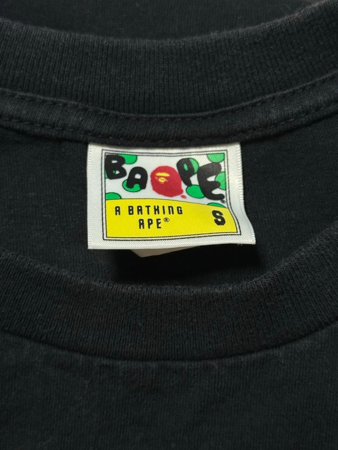 베이프 ABC 컬리지 티셔츠 블랙 S 상품이미지3