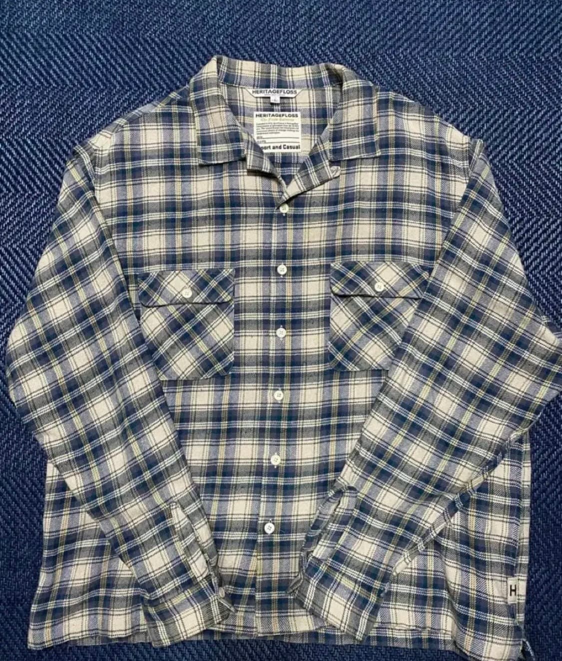 헤리티지플로스 원워시드 플란넬 빈지노 셔츠 L 상품이미지1