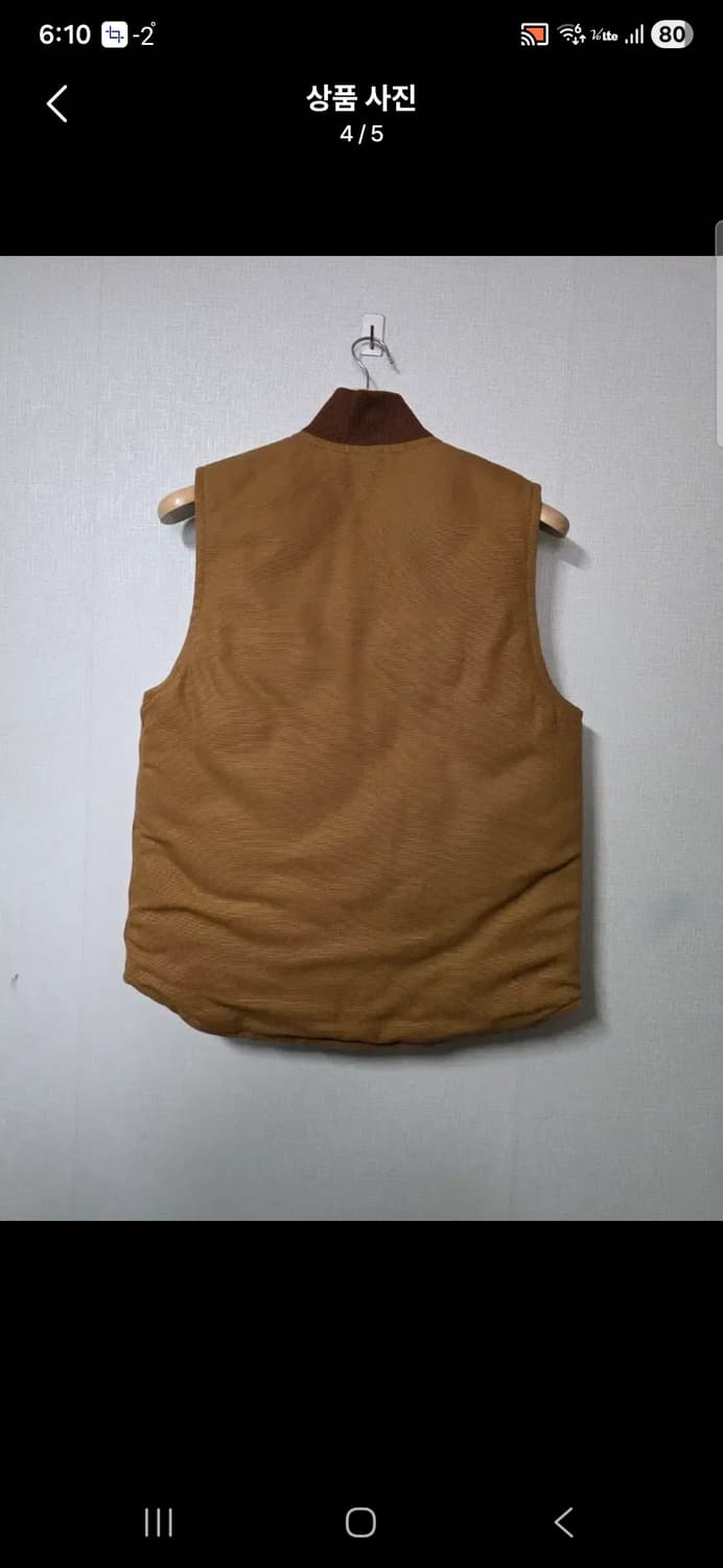 칼하트 브라운 퀼팅 베스트 조끼  사이즈 90  남 여공용 상품이미지4