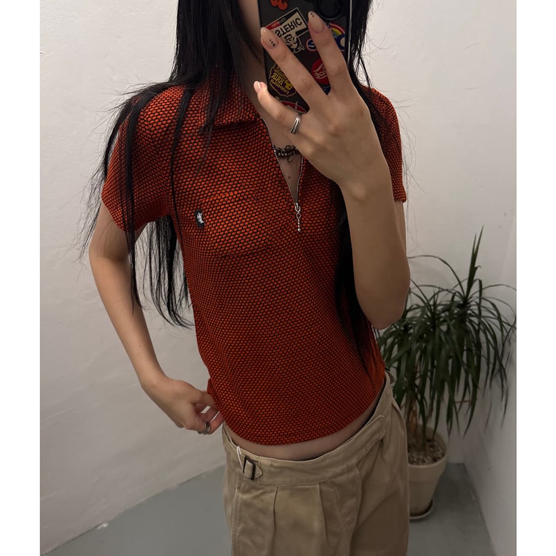 STUSSY Half Zip Polo Shirt 상품이미지4