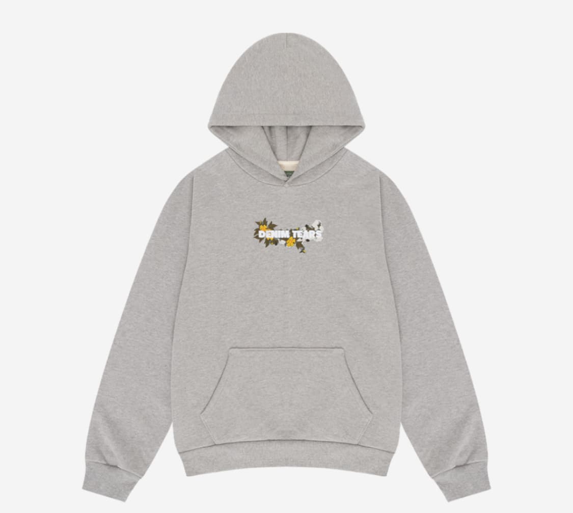 데님 티어스 자수 플로럴 후드 그레이 새상품 L Xl 상품이미지2